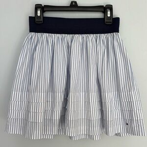 Tommy Hilfiger Blue and White Striped Mini Skirt